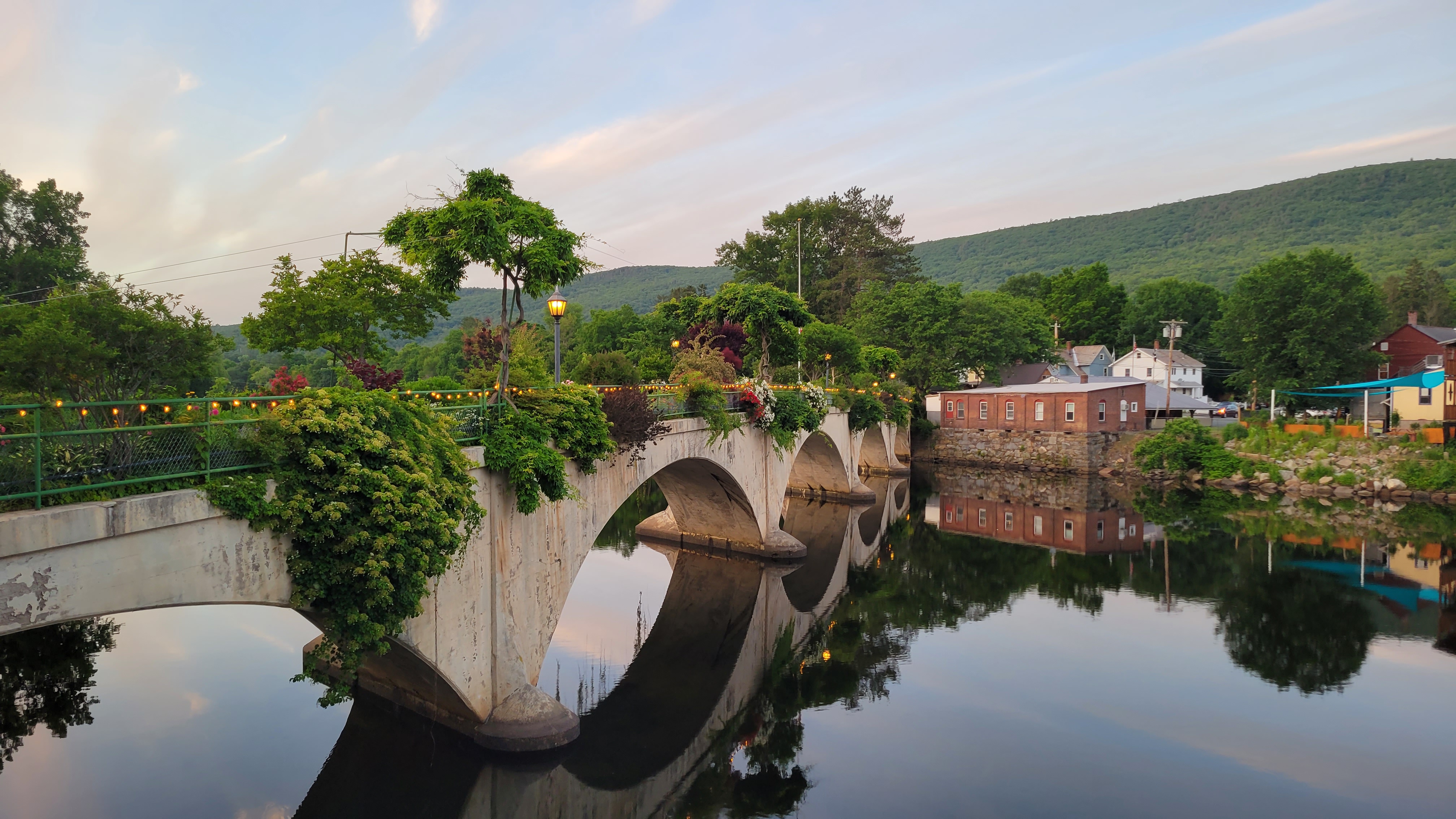 Bridge of flowers in Massachusetts